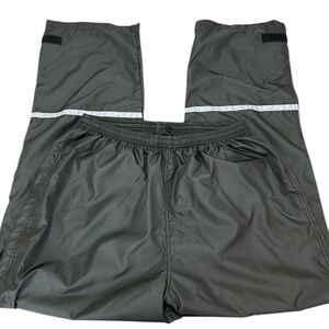 LL‎ Bean Black Windbreaker Pants XL USA Reflective Strips Cinch Ankles